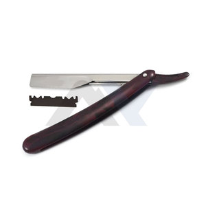 Navaja de afeitar de plástico Multi / Mehroon personalizada para salón, con mango de color y logotipo OEM, opciones de mango recto - Product Image 1