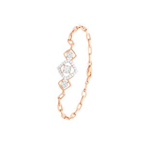 Cadena de Diamantes de Oro Rosa con Diseño Geométrico, Corte Brillante, Engaste de Garras, Lujosa y Clásica para Mujer, Uso Diario, Regalo, Fiesta - Product Image 5