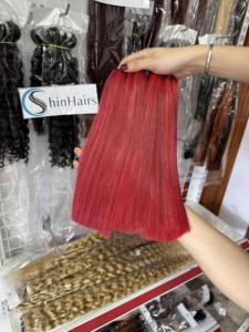 ผมแท้ SHIN HAIR สีแดงแบบมัดเป็นช่อ ตรงธรรมชาติ เวียดนาม เรมี่ ซุปเปอร์ดับเบิ้ลดรอน ติดเทป สำหรับผู้หญิงผิวสี - Product Image 3