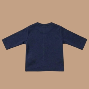 Ensemble de vêtements pour bébé Cot & Candy : Haut kimono bleu marine bio et pantalon-couche à picots - Product Image 3