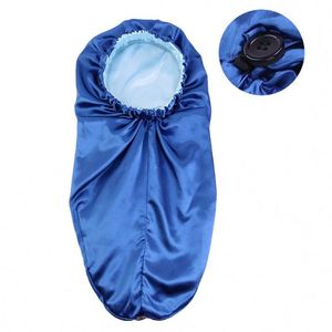 Bonnet de Douche Élastique Double Couche Satiné 2025 – Nouveauté Tendance, Bonnet de Nuit Long Personnalisable avec Logo, Bonnet en Soie Uni pour Soin des Cheveux - Product Image 2