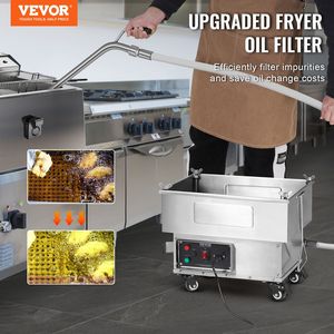 18L filtro friggitrice 10 L/min olio velocità di filtrazione commerciale cucina acciaio fabbricazione ruote girevoli olio tubo per ristorante - Product Image 2