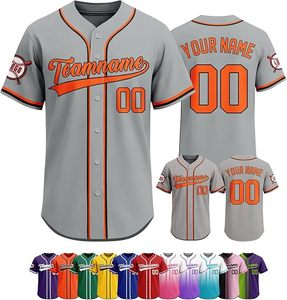 Custom Sublimated Baseball Jersey Personalized Name Numbers Unisex V-Neck 100% Polyester Moisture Wicking Short Sleeves Elastic - Product Image 2