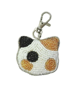 Wholesale FLORAL DESIGN Art Deco Handcrafted Seed Beads Embroidery Keychain for Bags Car Keyrings-High Quality Decorative - Product Image 3