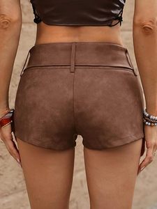 High Quality Women's Faux Leather Shorts Custom Design Vegan Leather Boutique Fashion Shorts Factory Direct - Product Image 4