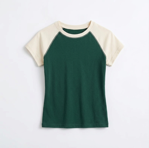 Camiseta de Mujer de Última Moda, Diseño Nuevo, Precio Bajo, Patrón Sólido, Alta Calidad, Manga Corta, Antiarrugas, Servicio OEM - Product Image 1
