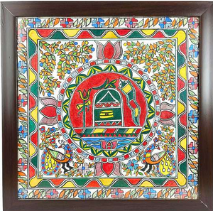 Peinture murale originale de Madhubani - Art populaire en métal 3D entièrement fait main du Jharkhand, décoration d'intérieur par Ojistha Industries - Product Image 3