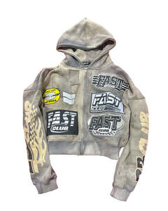 Sudadera con capucha personalizada de algodón 100% ecológico, estilo boxy, streetwear, desgastada, con lavado ácido, de felpa francesa, de gran gramaje, oversize, con cremallera, corte regular - Product Image 3