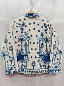 Veste kimono d'hiver en velours brodée Suzani motif éléphant, look magnifique, avec 2 poches latérales, cadeau pour lui ou pour elle - Product Image 2