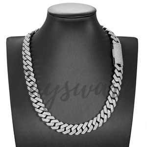 LAYSWARE JEWELS Collar de eslabones cubanos de 14 mm con incrustaciones de moissanita VVS brillante, joyería hip hop para hombre, cadena de plata 925, regalo para fiesta - Product Image 6