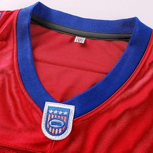 Maillot de football rouge numéro 16, col en V, polyester, tissu de sport durable, type de tissu 100% polyester - Product Image 3