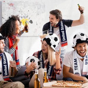 Écharpe longue décontractée pour homme en polyester respirant et écologique, avec logo personnalisé de l'Équipe Nationale de Football des États-Unis, imprimé numérique uni - Product Image 3
