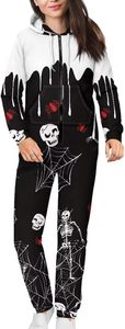 Pijama unisex de una pieza con cremallera completa, mono de manga larga, ropa de dormir con capucha para adultos, con bolsillos, tallas S-4XL - Product Image 5