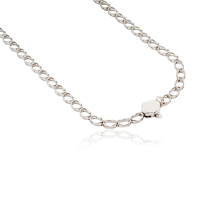 Collar de Lujo con Piedras Preciosas, Corte Ovalado de 4x5 mm, Oro Blanco Real de 14K, Esmeralda y Diamantes, Collar de Tenis, Joyería Nupcial - Product Image 6