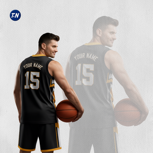 Conjunto de Camiseta y Pantalones Cortos de Baloncesto sin Mangas, Talla Grande, Transpirable, Antibacterial, 100% Poliéster, de Alto Rendimiento, Personalizable para Equipos - Product Image 3