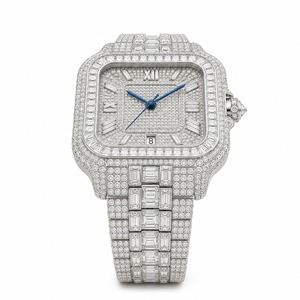 Luxury Women's <b>Diamond</b> <b>Watch</b> Rectangle Stainless Steel Case Analog Quartz Band - Product Image 3