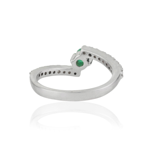 Natural <b>Emerald</b> 925 Sterling <b>Silver</b> Classic <b>Ring</b> Elegant Bypass Design Fine May Birthstone Jewelry For Women Everyday Wear - Product Image 5