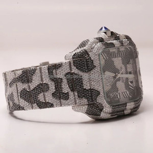 Reloj Automático Personalizable Diamante VVS Moissanite Unisex Caja Completa de Oro Blanco con Acero y Cristal para Hombre - Product Image 2