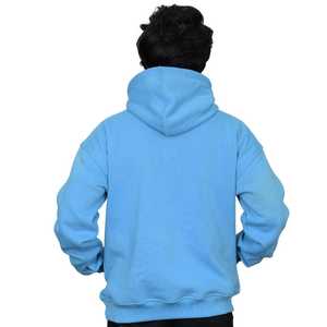 Sudadera con Capucha para Hombre, 100% Algodón, Estilo Casual, Color Azul Cielo, con Estampado Puff, Premium, Suave, Talla Grande - Product Image 6