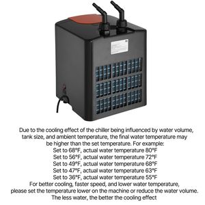 Enfriador de Agua para Acuario Moderno de 52 Galones (196 L), Silencioso, con Compresor de Refrigeración Hidropónico de 1/10 HP para Agua de Mar y Agua Dulce - Product Image 1