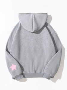 เสื้อสเวตเชิ้ตผ้าฟลีซพิมพ์ลายดาวและตัวอักษรสำหรับผู้หญิง แขนยาว - Product Image 2