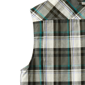 T-shirt en flanelle sans manches de bonne qualité, col rabattu, coton et polyester légers, t-shirt en flanelle pour homme avec poche poitrine - Product Image 4