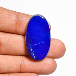 Pierres précieuses naturelles en lapis-lazuli, ovales plates, en vrac, tailles assorties, pour la fabrication de bijoux, FAIJAN GEMS Rajasthan, tiers - Product Image 2