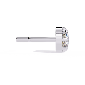 Pendientes Clásicos Redondos de Moissanita con Engaste de Garra, Joyería de Compromiso para Mujer, Chapados en Oro Blanco - Product Image 2