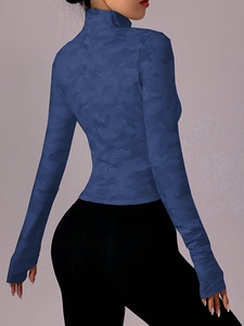 Women's Waterproof Spandex/Nylon Solid <b>Workout</b> <b>Jacket</b> Lightweight Zip-Up Athletic Running Pockets Front Long Sleeve Gym Yoga - Product Image 4