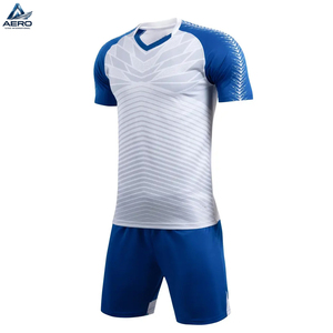 Uniforme Deportivo 2026 con Cuello en V para Entrenamiento y Running, Color Blanco y Azul, Buena Calidad, Transpirable, Uniforme de Fútbol para Entrenamiento en Equipo - Product Image 2