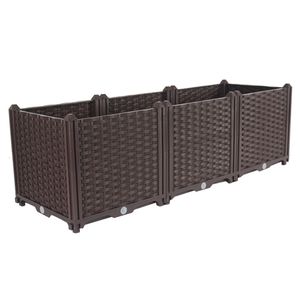 SOGA Fioriera Profonda 120cm, Contenitore da Giardino in Plastica Resistente per Esterni con Gambe, per Verdure, Erbe e Fiori, Orto Rialzato - Product Image 3
