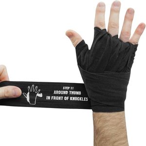 Bandages de boxe sur mesure en gros, en coton respirant et léger, 180 pouces (5 m), avec logo personnalisé imprimé en sérigraphie - Product Image 3