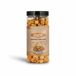 Makhana Fox Nuts Croustillants et Sains au Caramel, Pot de 80g, Faible en Gras, Sans Gluten, Saveur Sucrée Premium, Snack - Product Image 1