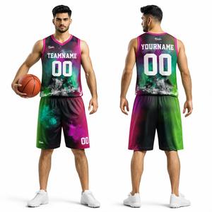 Tenue de basketball réversible personnalisable pour homme en 100 % polyester – Ensemble d'entraînement respirant et personnalisé - Product Image 1