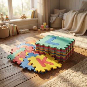 Tapis de jeu puzzle unisexe OEM/ODM, 42 x 42 cm, jouet éducatif en mousse du Vietnam pour bébé, épaisseur 9-10 mm - Product Image 1