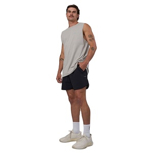 Débardeur côtelé ajusté pour homme, en coton écologique à séchage rapide, sans manches, décontracté, basique, avec bordure en dentelle - Product Image 6