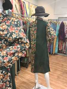 Robe midi à imprimé floral bohème, manches trois quarts, col rabattu, coupe ample, en lin et coton tissé, respirante, tenue décontractée d'été - Product Image 6