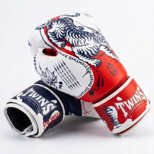 High Quality Twins Sparring Leather Boxing Gloves Cowhide Leather Sanda Kick Boxing Pro Punching Twins Gloves <b>Strap</b> Closure - Product Image 2