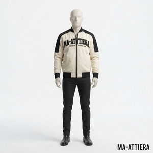 <b>Mens</b> <b>Cream</b> Black Bomber <b>Jacket</b> Streetwear <b>Mens</b> Winter <b>Jackets</b> Wholesale <b>Jacket</b> For <b>Men</b> Casual Fashion <b>Jacket</b> - Product Image 3