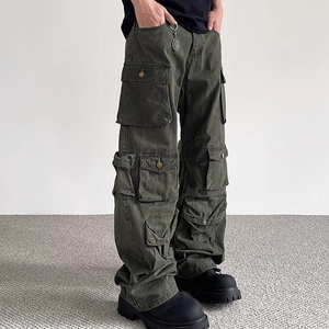 Pantalon Cargo Homme Décontracté Streetwear Haute Qualité Coton Durable Lavé avec Fermeture Éclair Style Toile – Meilleure Vente - Product Image 4