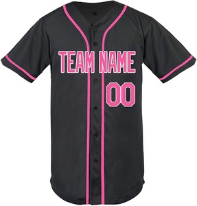 Jersey de camisa con botones personalizados para hombres y mujeres de talla grande para adultos, ropa de béisbol transpirable con número de nombre cosido personalizado - Product Image 4