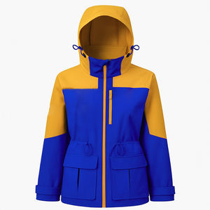 Veste zippée à capuche pour femme, couleur contrastée, légère, décontractée, avec logo personnalisé, vente en gros de vestes pour femmes - Product Image 5