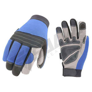 ถุงมือทำงานโลหะสำหรับผู้ชาย ถุงมือหนังวัวแท้ทั้งชิ้น สำหรับขับรถ ก่อสร้าง ขี่มอเตอร์ไซค์ - Product Image 1