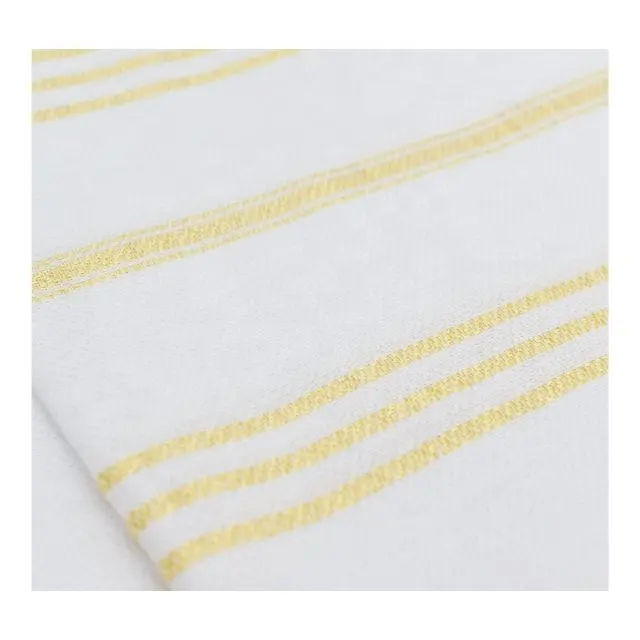 Premium Simple Yellow Lines Knitted GOTS Certificate 100% Organic Cotton Customized Size Multi Purposes Fast-dry Kitchen Towels