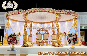งานแต่งงานอินเดียใต้ทองคําขาวLagna Mandapทางใต้ประเพณีงานแต่งงานMaharani Mandapตกแต่งDesignerดูรอบMandap - Product Image 3