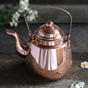 Vintage Style Copper <b>Tea</b> Kettle Wooden Handle Handcrafted Stovetop <b>Water</b> <b>Boiler</b> <b>for</b> Kitchen Home Hotel Restaurant Decoration Use - Product Image 1