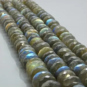 Cuentas de Labradorita Natural Chakralume, Facetadas en Forma de Rondelle de 13-15mm, Grado AA, para la Fabricación de Pulseras y Joyería - Product Image 2