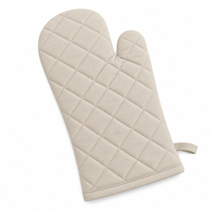 Lot de 2 gants de cuisine en coton matelassé beige, isolants thermiquement, pour la cuisson et la grillade - Product Image 3