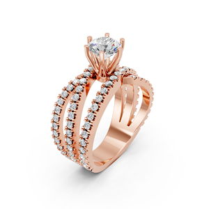 Bague de fiançailles Zota Jewel en or rose 14 carats avec diamant de laboratoire taille brillant 0,90 carat certifié IGI, luxe pour femme, anniversaire de mariage - Product Image 3