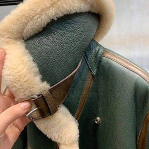 Chaquetas de cuero de borrego para mujer, ropa exterior de cuero cálida para la temporada fría, viajes y uso casual, chaquetas de cuero de borrego. - Product Image 5